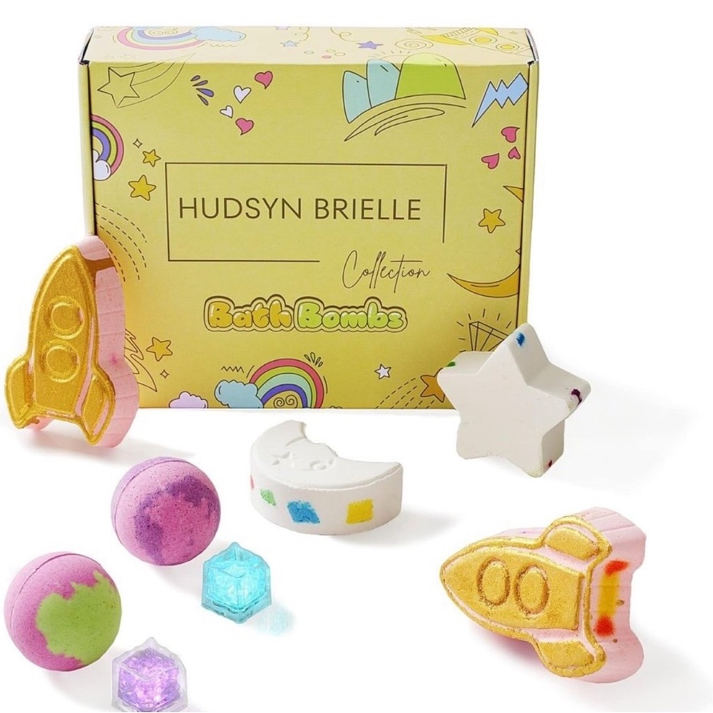 Hudsyn Brielle Collection Galaxy Bath Bomb Set for Kids I 6 PCS Organic